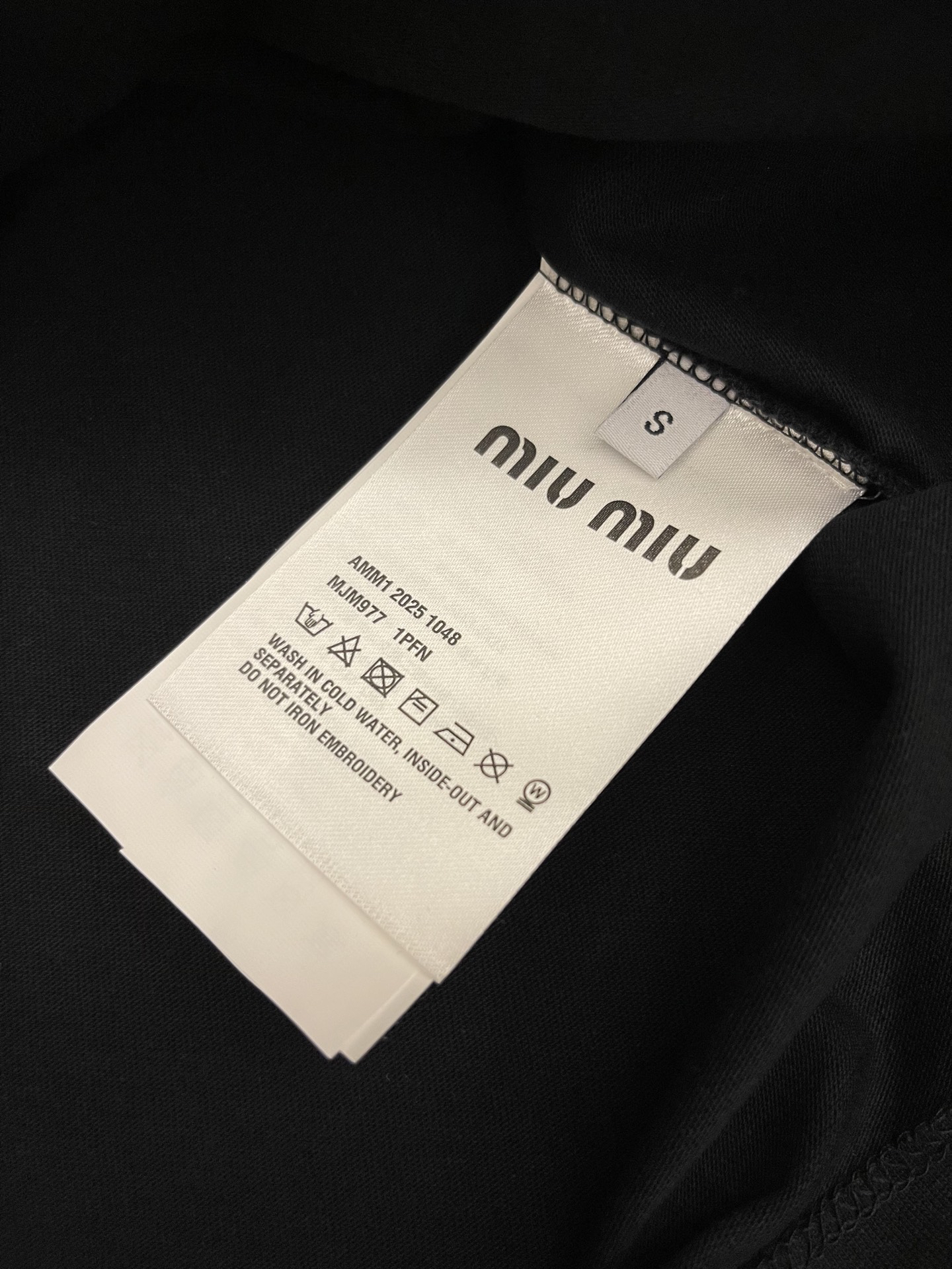 MIU25SS Gold Embroidery Letter Short Sleeve Half Dress Set