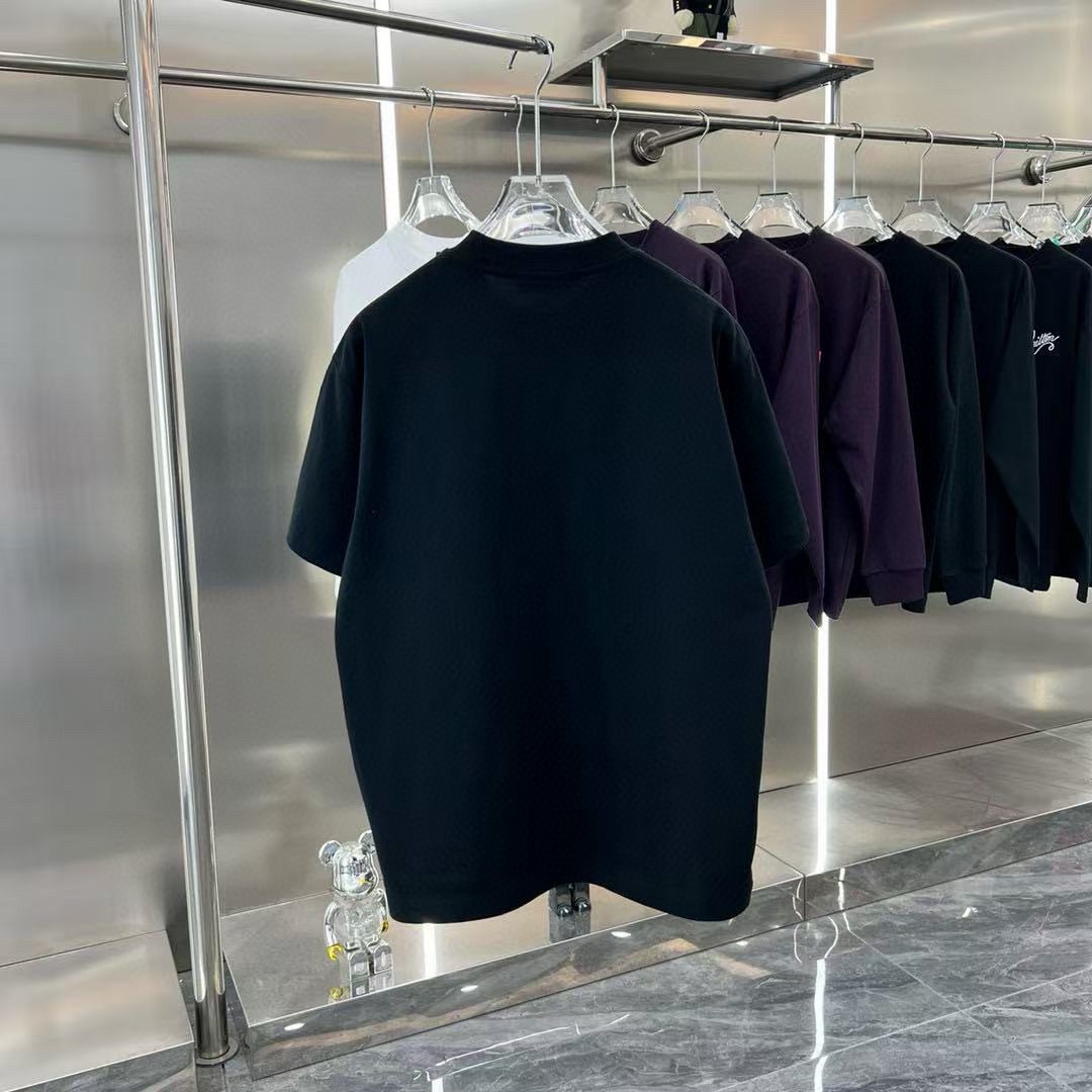 AM Small H leather label short sleeved T-shirt