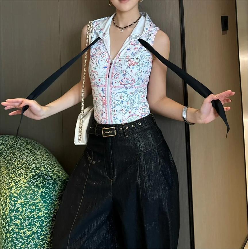 CHANE25SS Graffiti Print Hooded Swimsuit