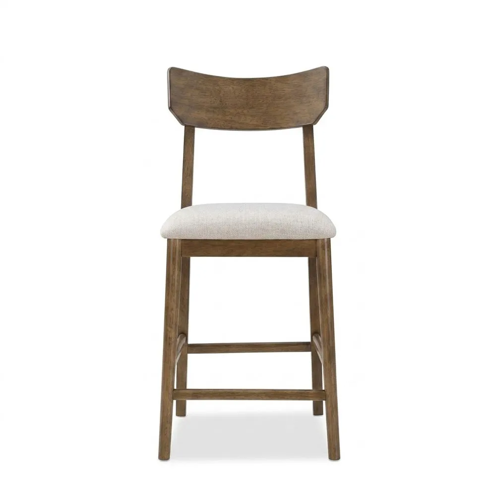 Barhocker Massivholz Polyester Braun Creme 105x43x49 cm