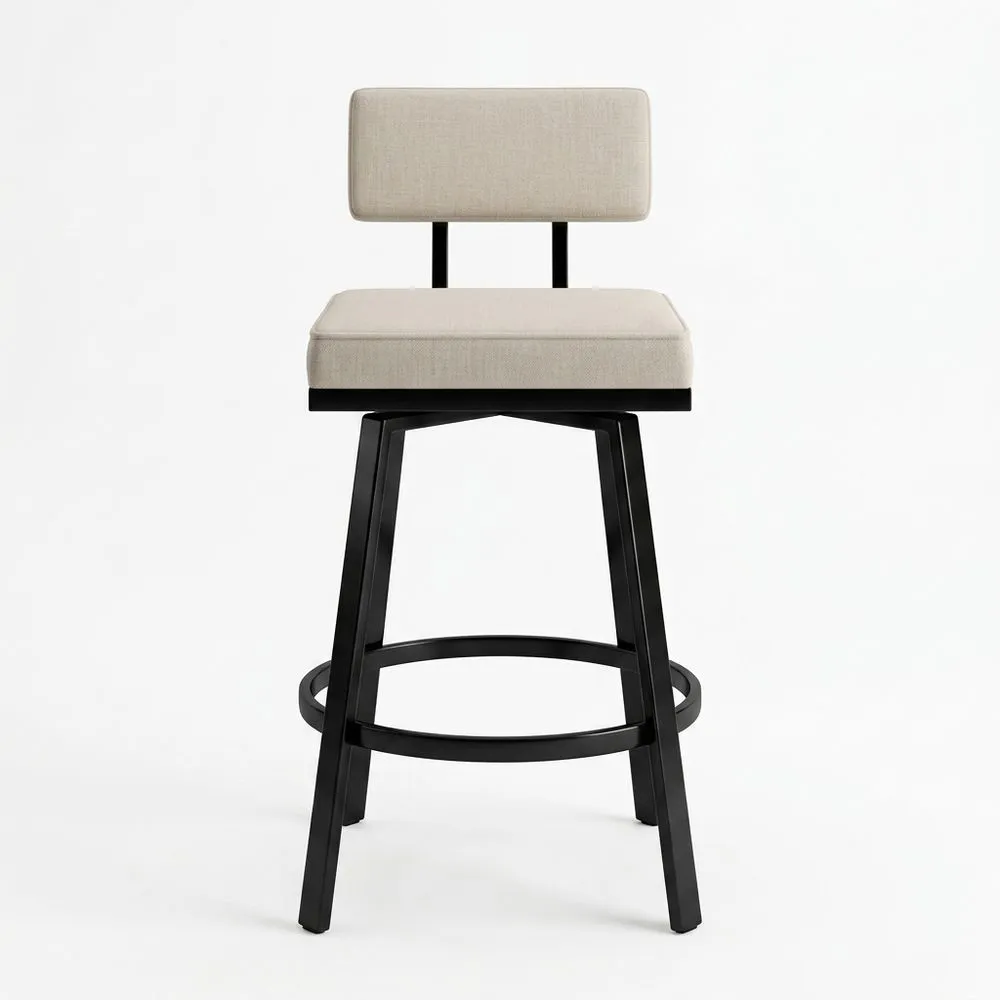Barhocker, Stahlgestell, Polyestergewebe, beige, 104 cm