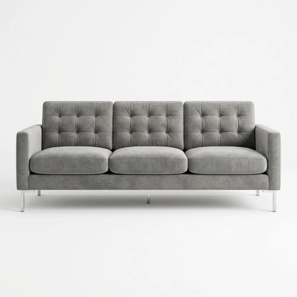 3-Sitzer Sofa aus Mikrofaser Grau