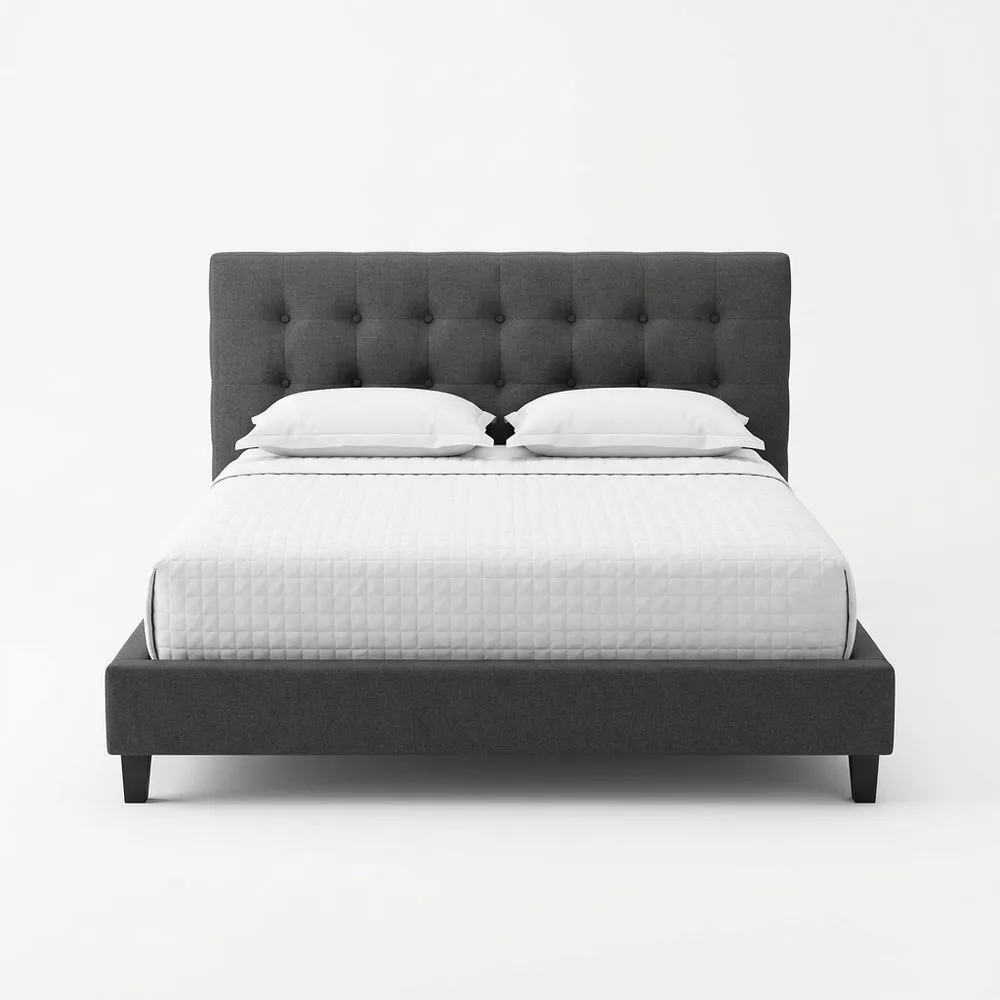 Doppelbett Polyestergewebe Kohlegrau 200x160 (Länge x Breite) cm