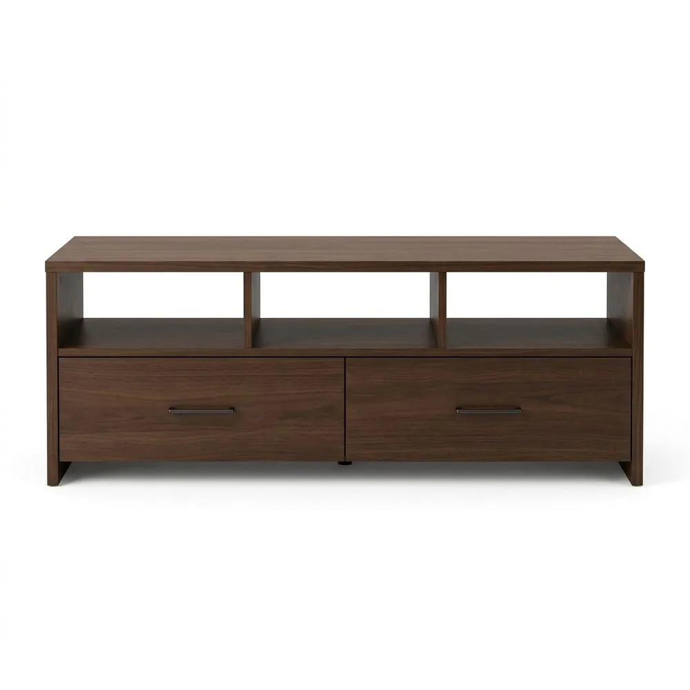 TV-Schrank aus Holzfurnier Dunkelbraun mit Schubladen, Länge 140 cm
