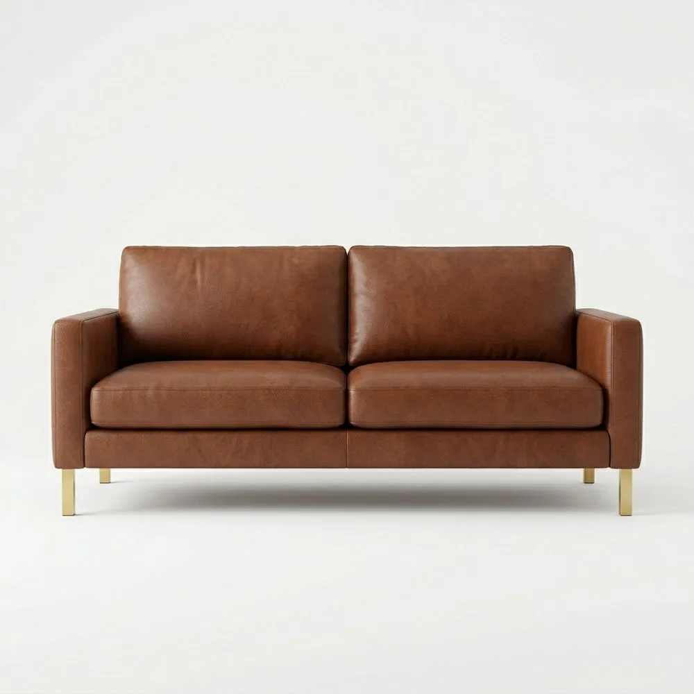 Zweisitzer Sofa PU-Leder Braun Länge 180cm