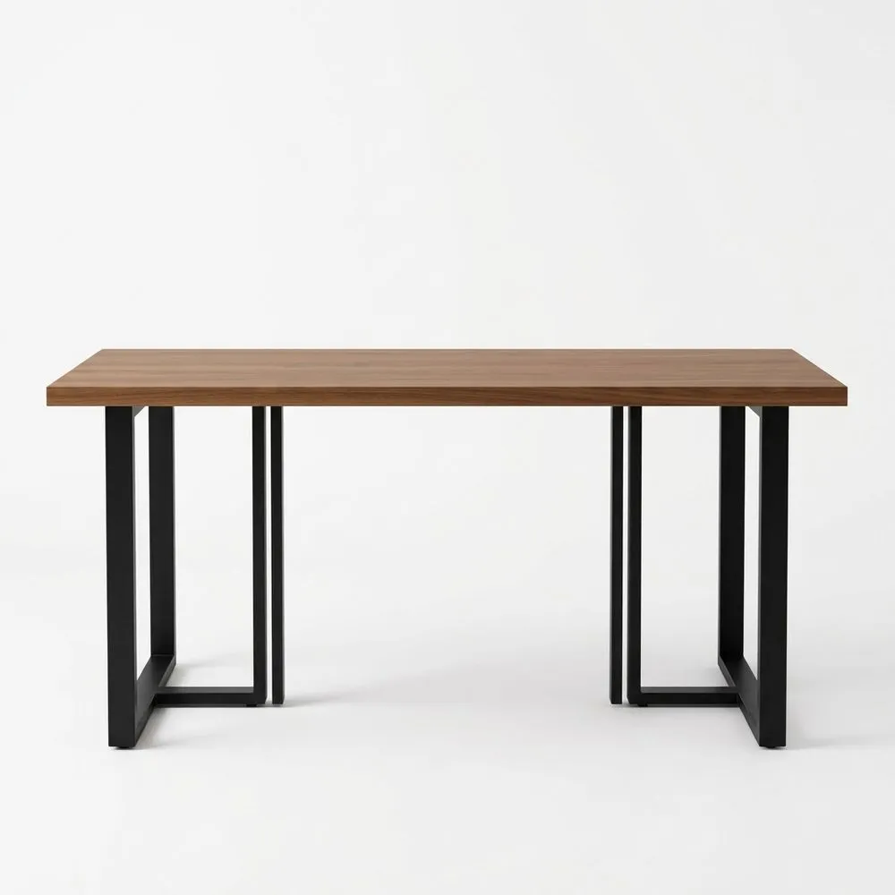 Schreibtisch Holzfurnier rechteckig 140x70x75cm (L x B x H) Stahlbeine schwarz