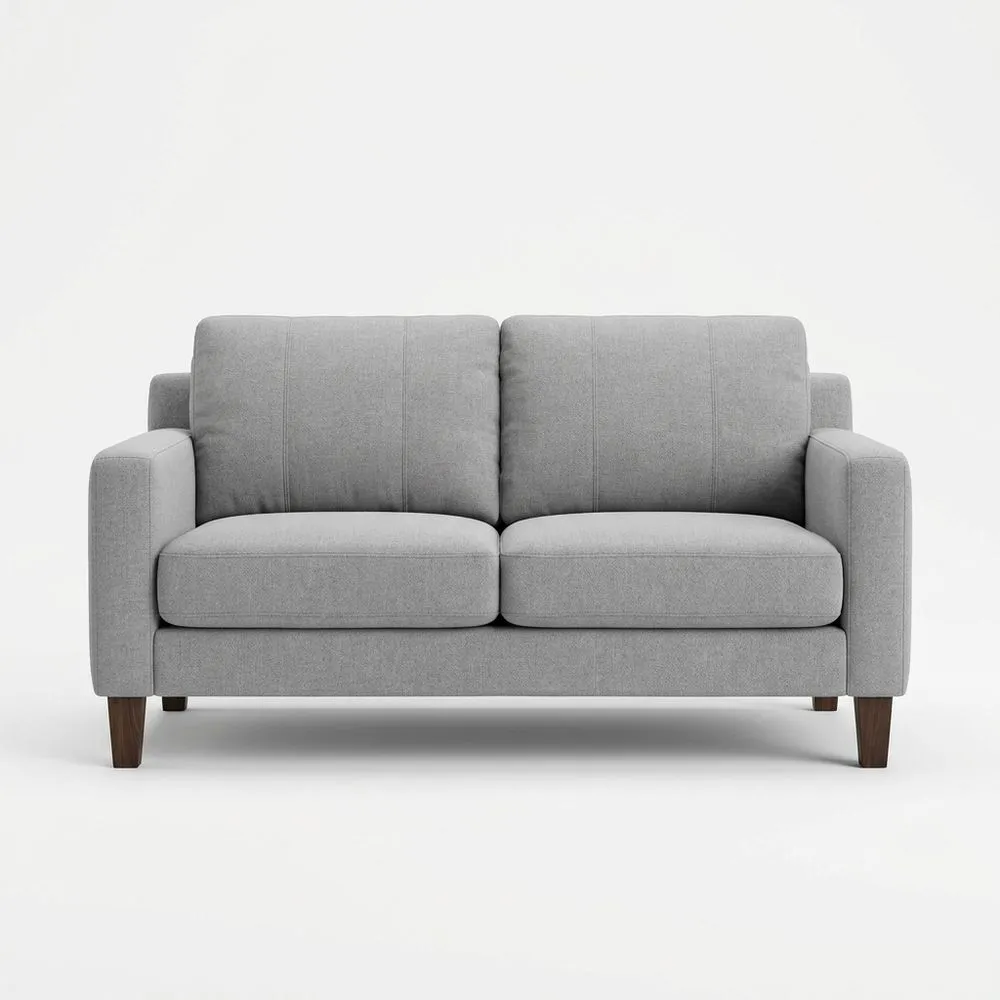 2-Sitzer Sofa Massivholzrahmen Hellgrau 140cm (Breite)