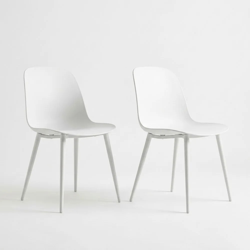 2er Set Stühle aus Polypropylen Weiß 80 (Höhe) cm