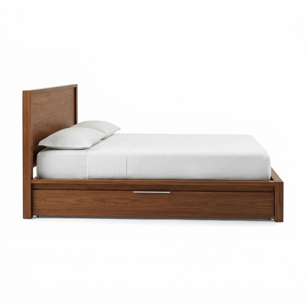 Nussbaum Bett mit Schubladen 200x160 (Länge x Breite) cm