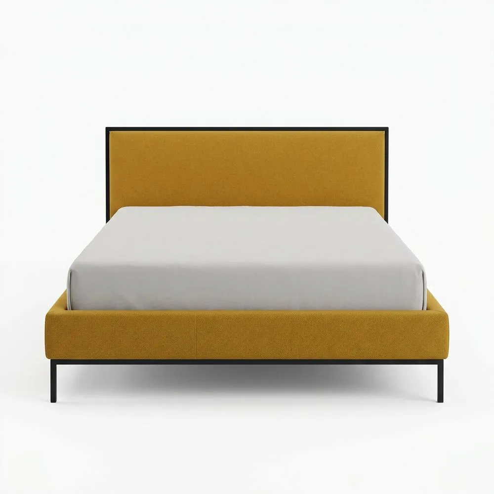 Polsterbett Polyestergewebe Gelb mit Stahlrahmen 200x160 (Länge x Breite) cm