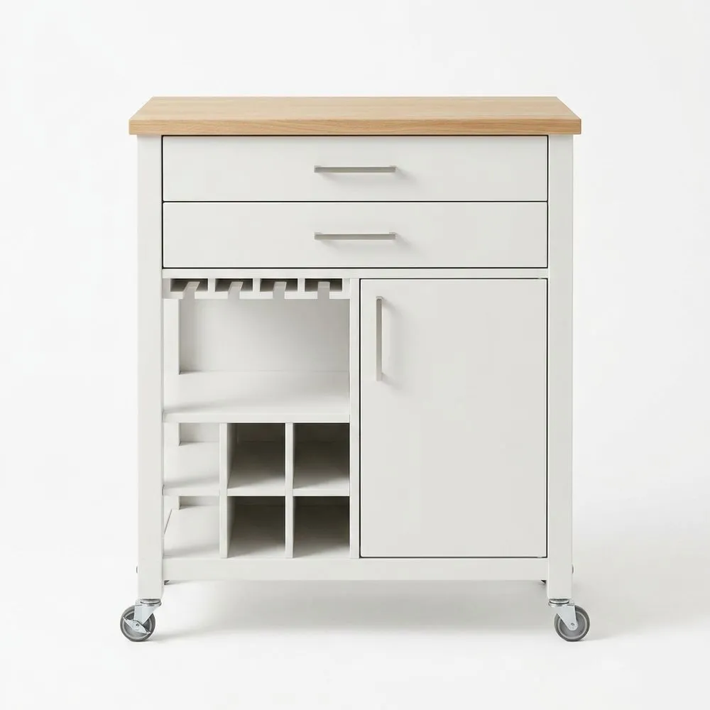 Küchenwagen MDF Weiß Höhe 87cm