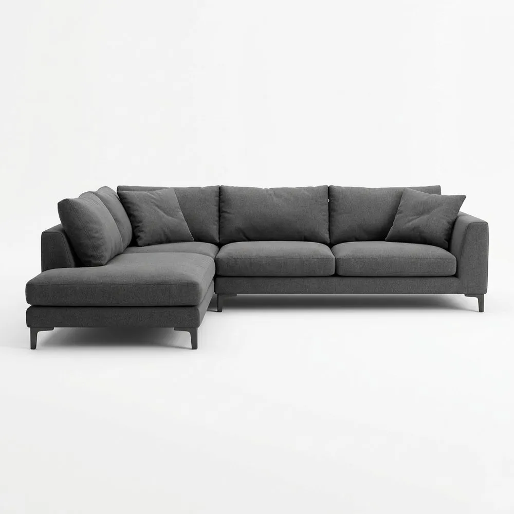 Ecksofa aus Polyestergewebe Dunkelgrau, Länge 300 cm × Breite 200 cm