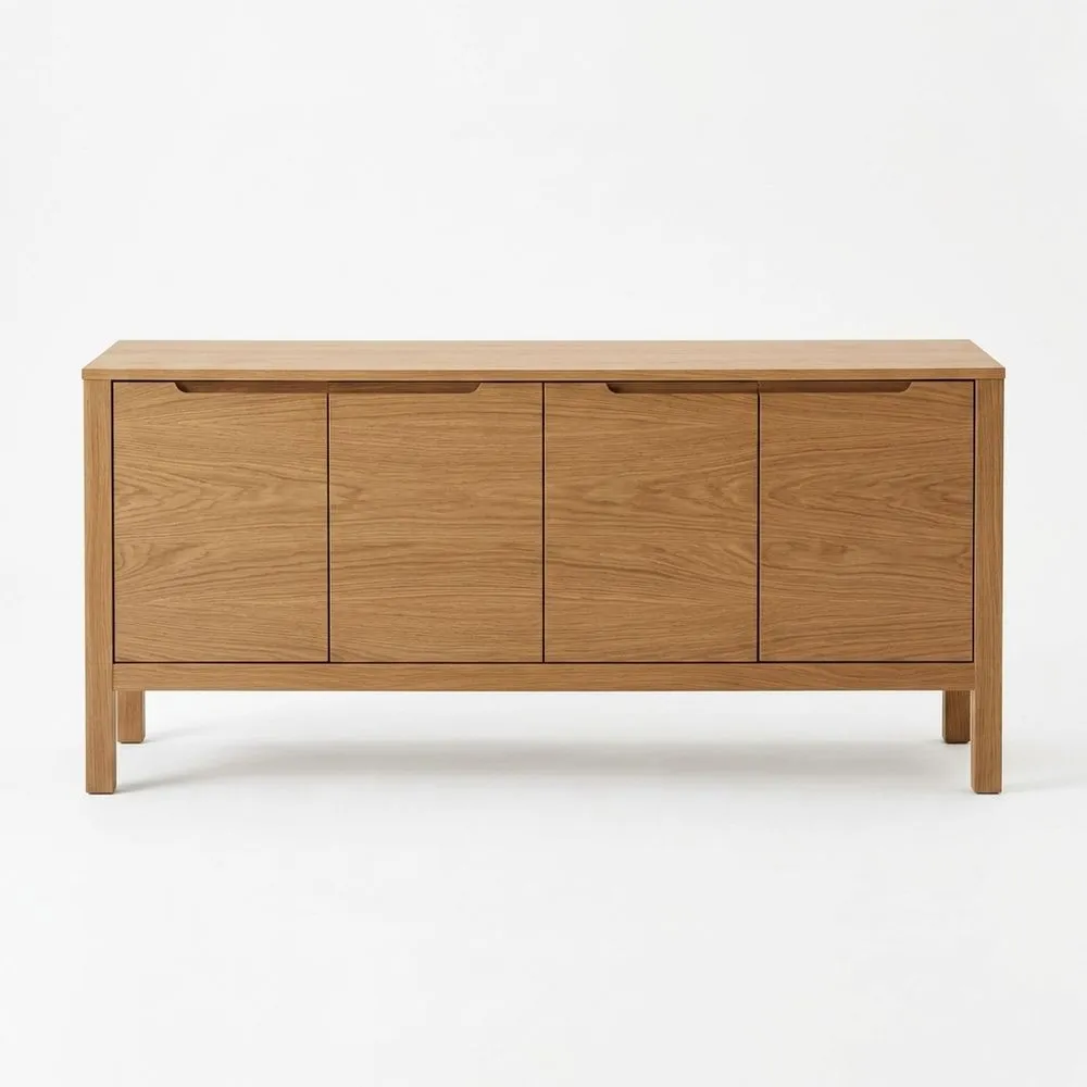 Sideboard aus Eichenholz 4-türig, Länge 150 cm × Tiefe 40 cm × Höhe 80 cm