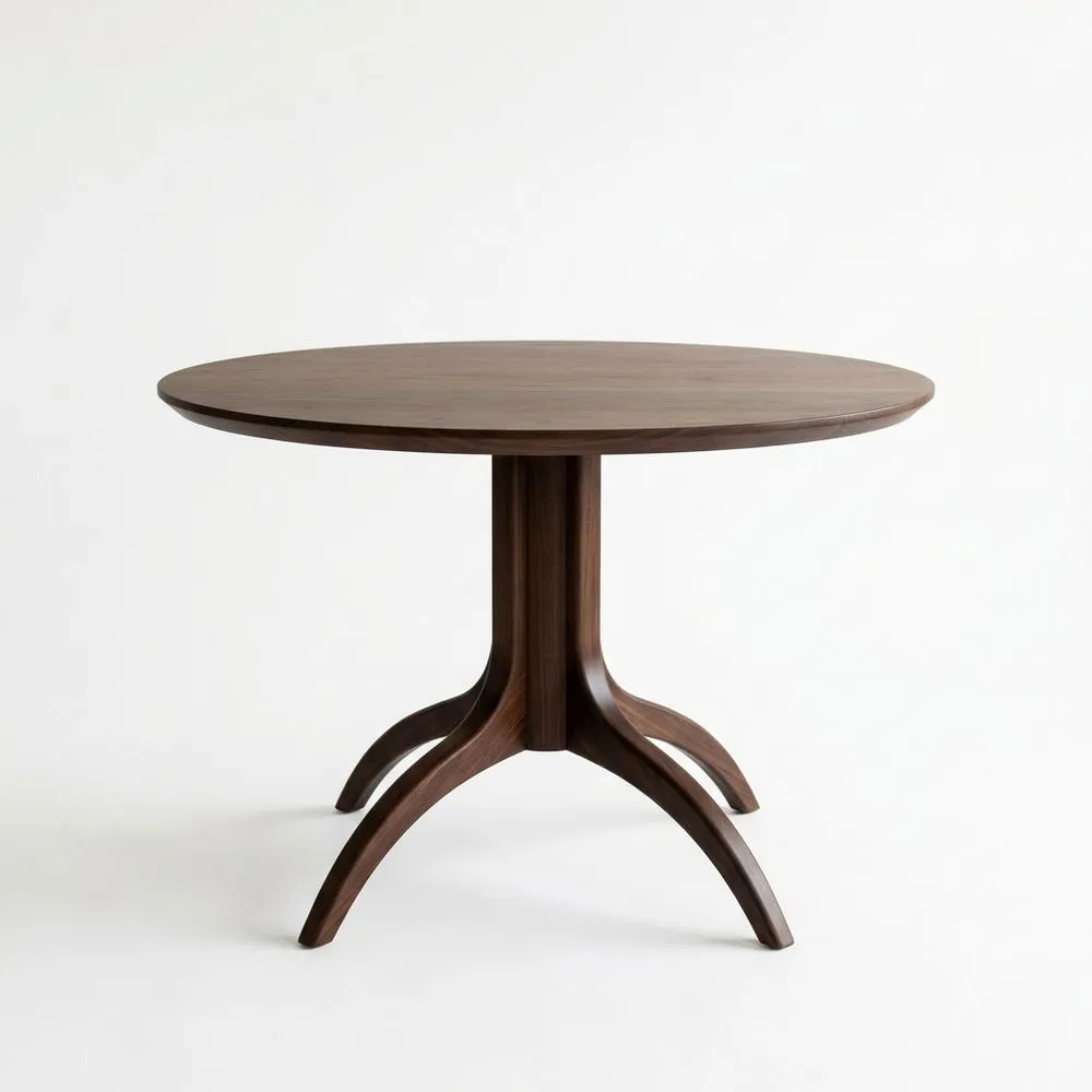 Runder Tisch aus Walnussholz, Durchmesser 120cm