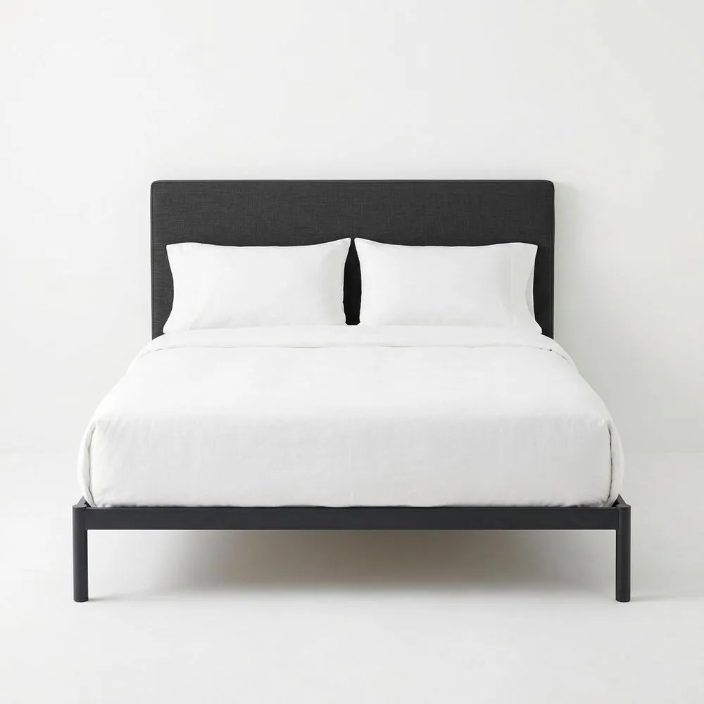 Polsterbett Stahl Gestell Polyester Dunkelgrau 200x180 (Länge x Breite) cm