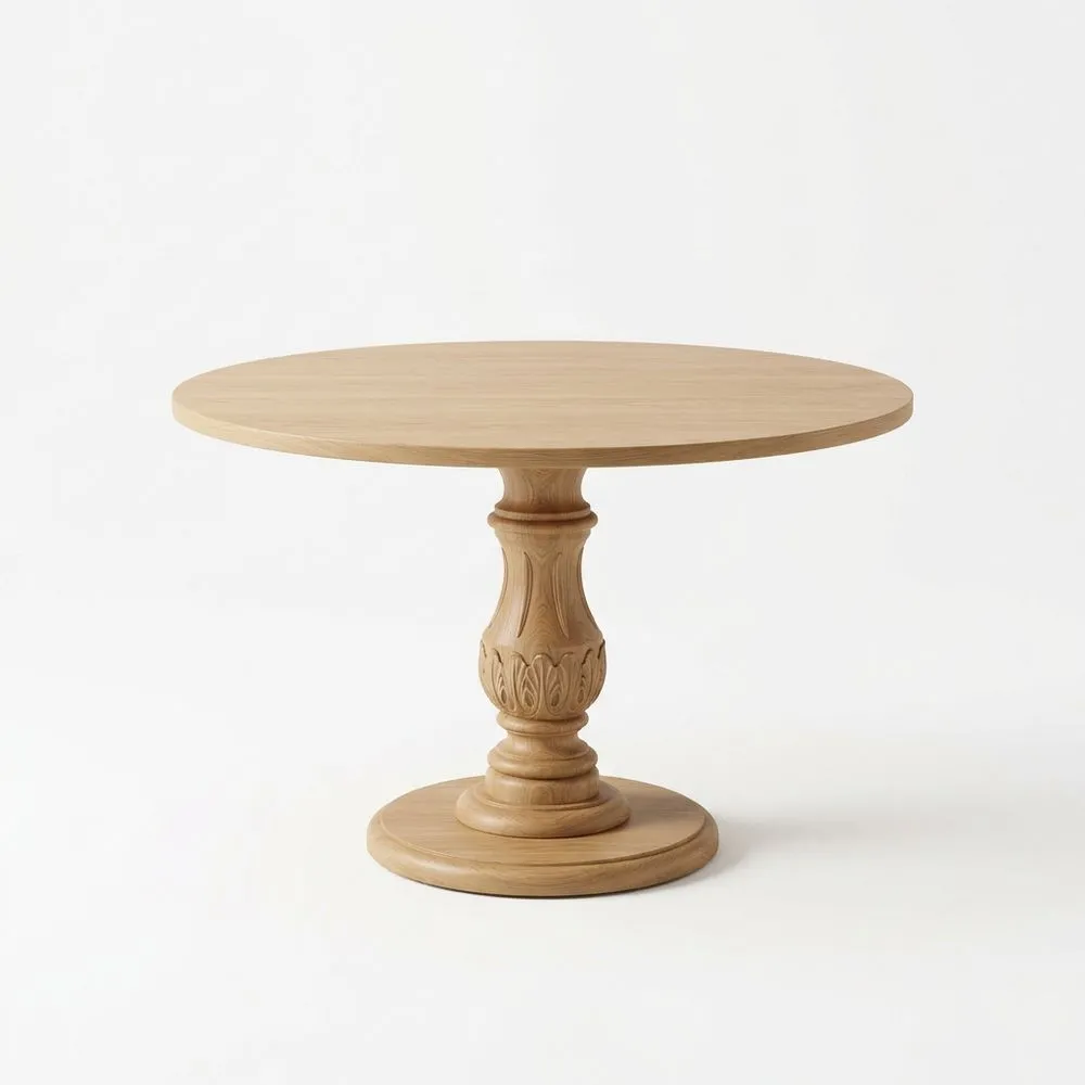 Runder Esstisch aus Eiche Natur 120 (Durchmesser) cm