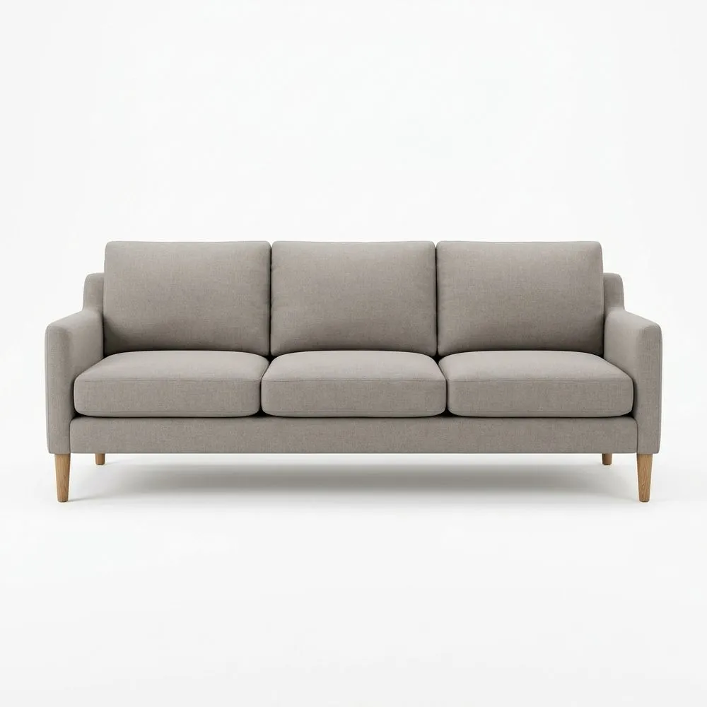 Sofa mit Polyesterbezug und Massivholzrahmen, Hellgrau, Länge 200cm