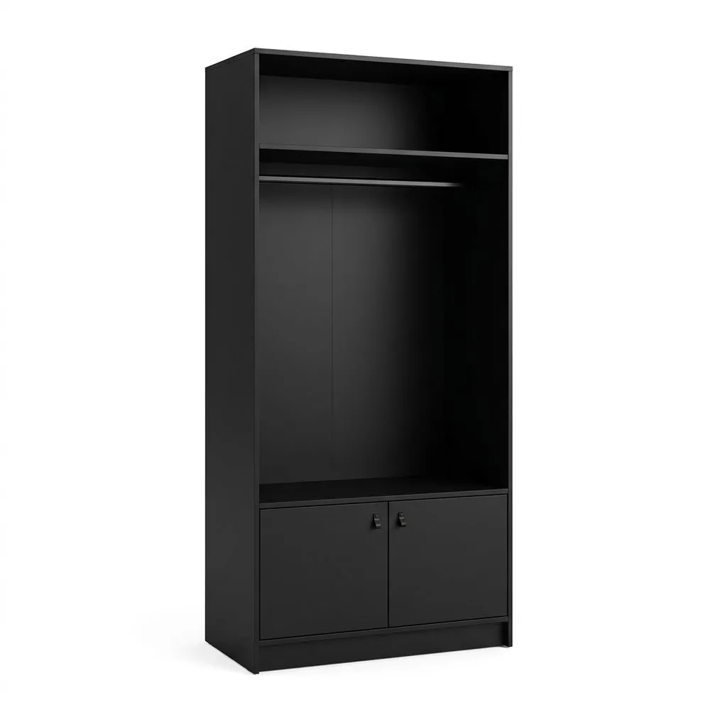 Kleiderschrank aus Holzwerkstoff Schwarz 200cm (Höhe)