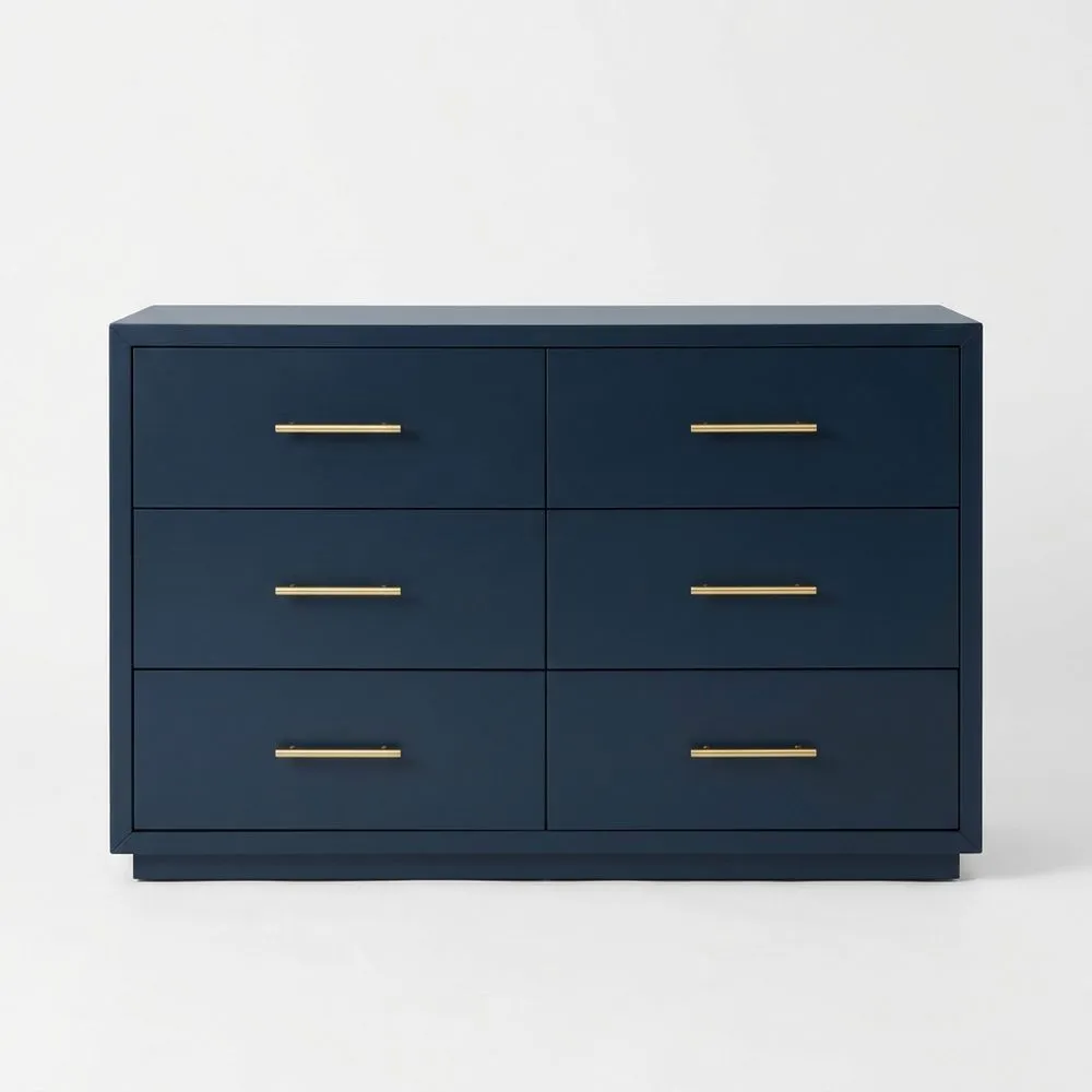 Kommode MDF Blau mit 6 Schubladen