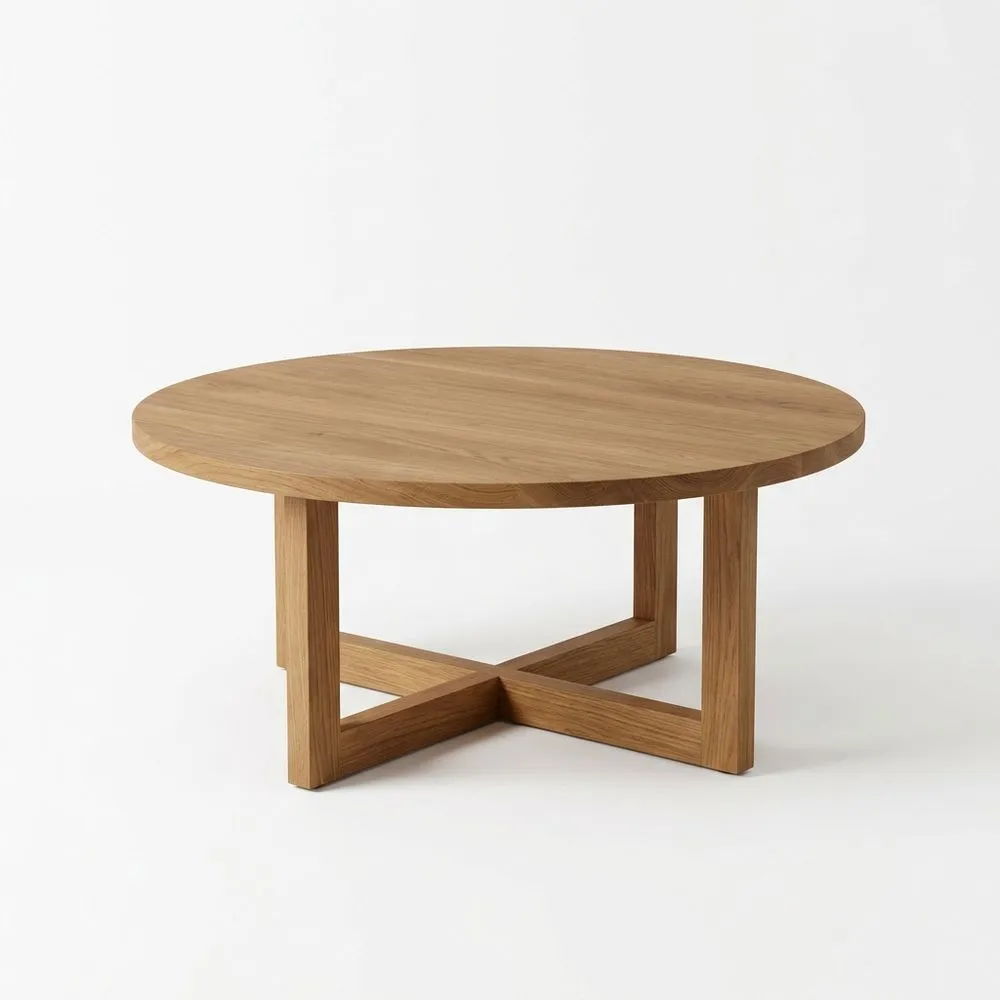 Runder Couchtisch aus Eichenholz