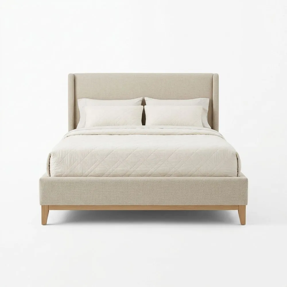 Polsterbett Leinen Beige 200x160 (Länge x Breite) cm