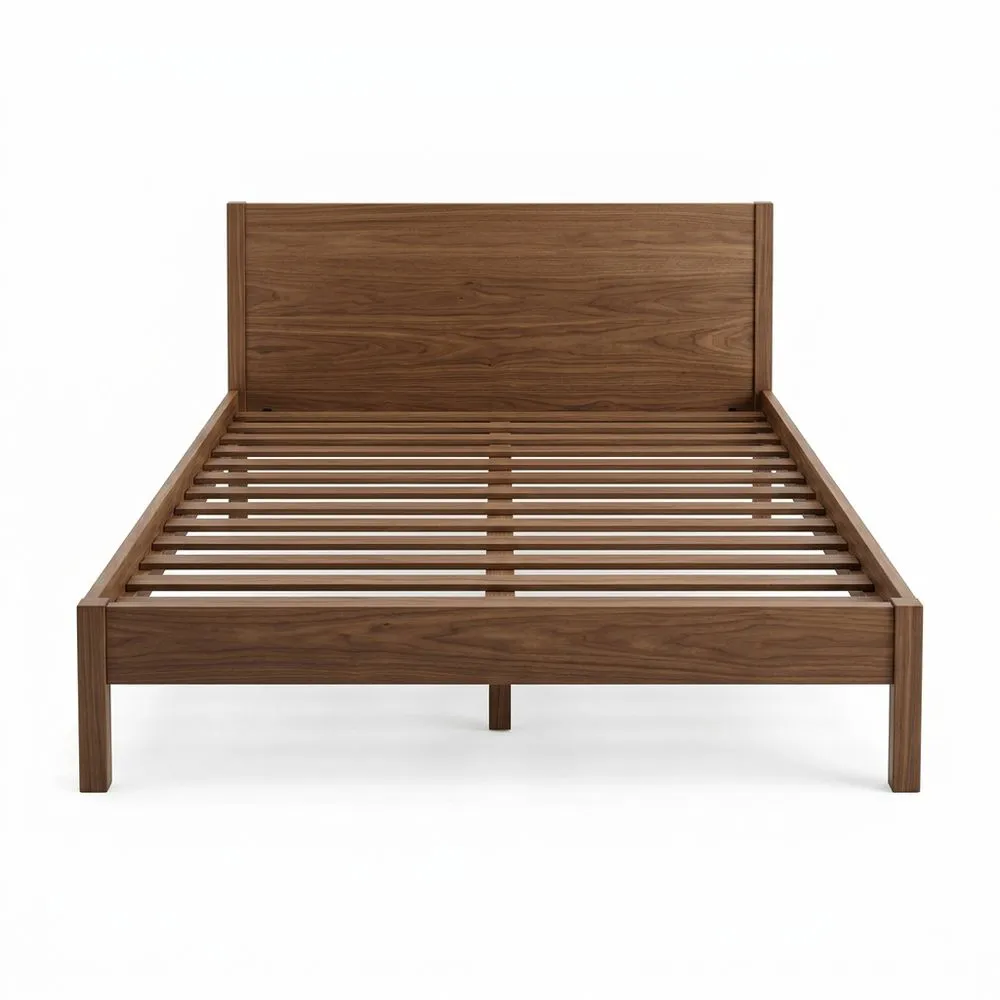 Walnussbett mit Lattenrost 200x180 (Länge x Breite) cm