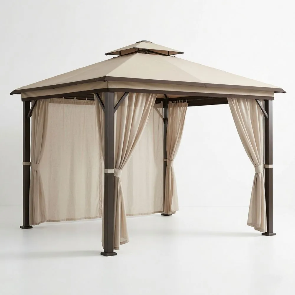 Gazebo Quadrato in Alluminio e Tessuto Poliestere 300x300 cm (Lunghezza x Larghezza) KP1014448