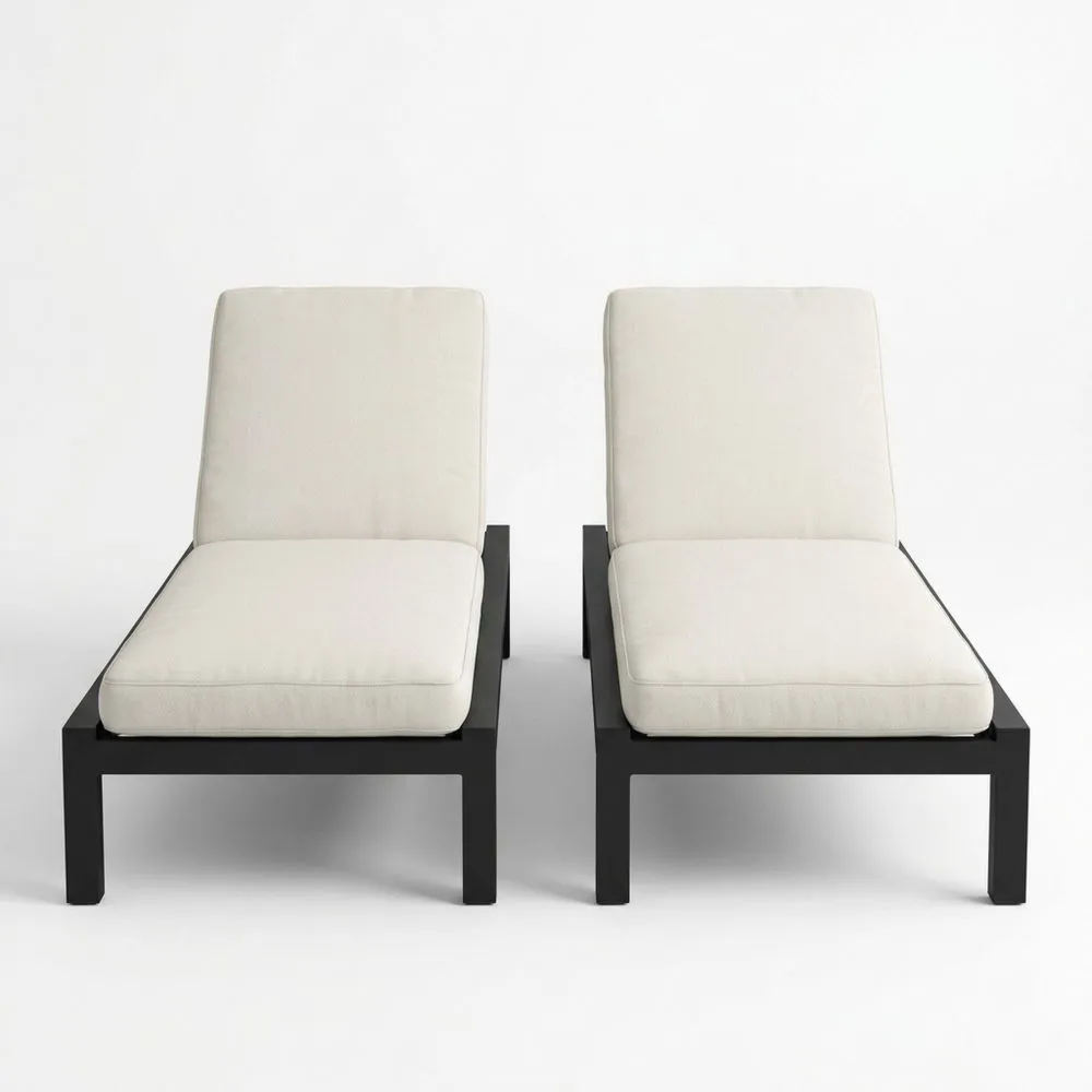 Set di 2 Lettini Prendisole in Alluminio con Cuscini Bianchi YL7852838