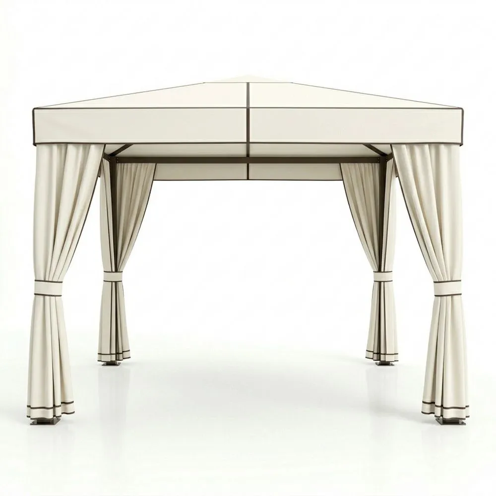 Gazebo in Alluminio con Copertura in Poliestere Crema XJ9825360