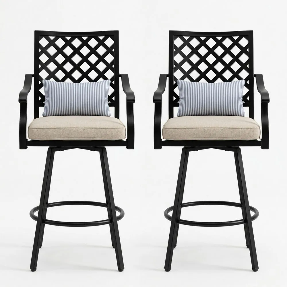 Set di 2 Sedie da Bar Girevoli in Alluminio con Cuscini SZ5185742