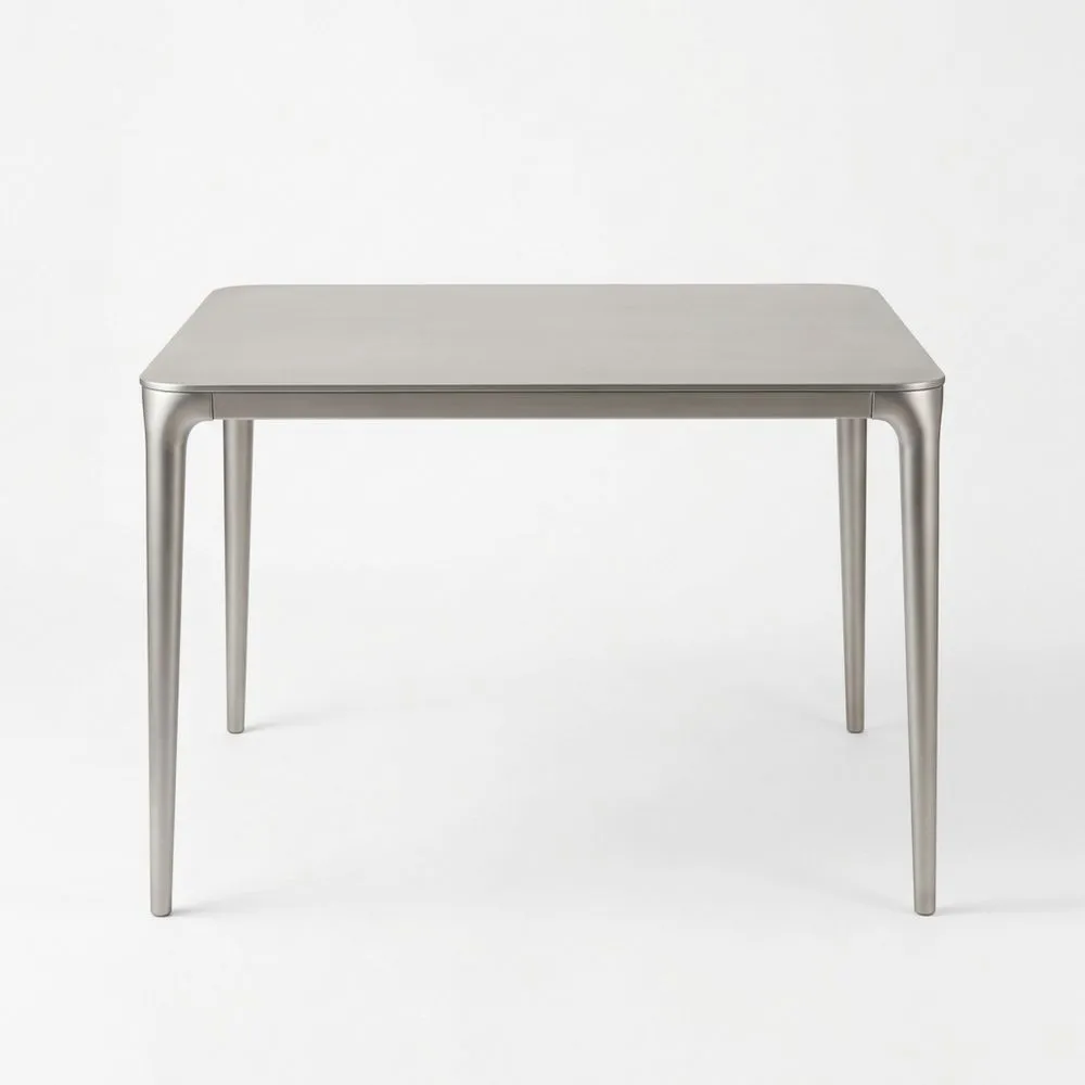 Tavolo Rettangolare in Acciaio Argento 120x80x75 cm (Lunghezza x Larghezza x Altezza) DS0233557