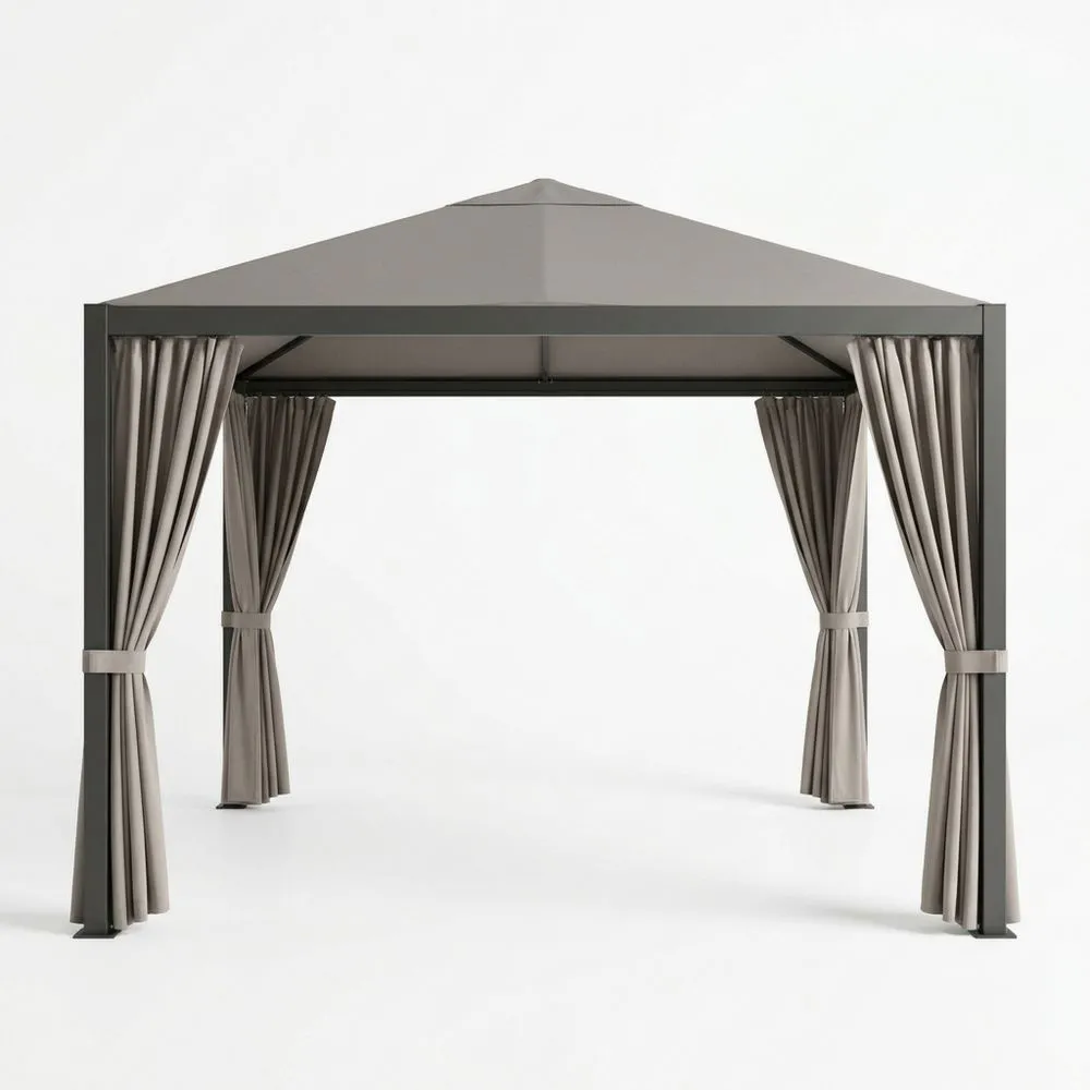 Gazebo in Alluminio e Poliestere Grigio 300x400 cm (Larghezza x Lunghezza) SR3420299