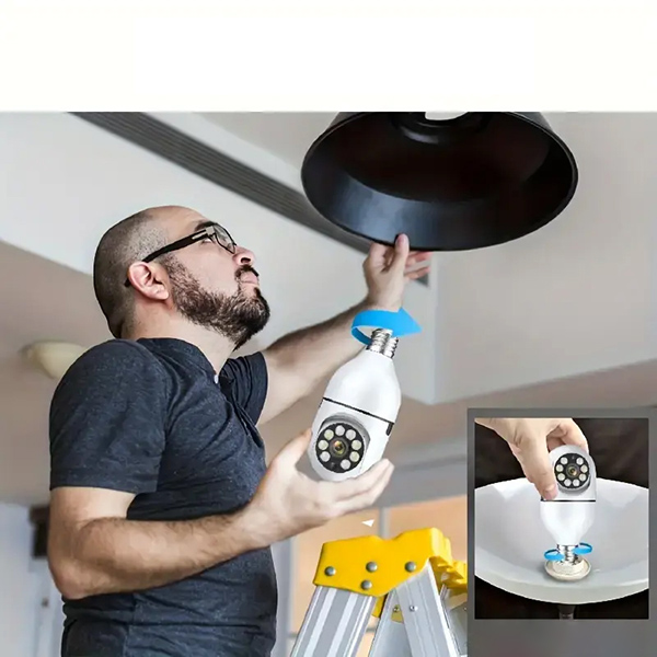 Λάμπα Κάμερα Ασφαλείας – 360°, Νυχτερινή Όραση, WiFi, Χωρίς Τρύπημα | BULBCAM