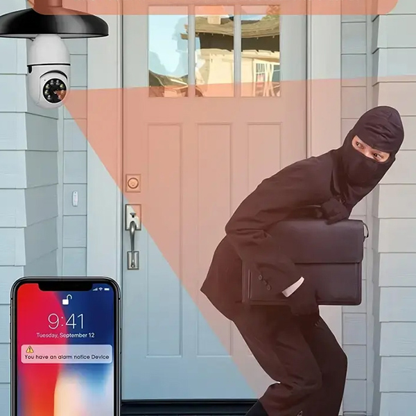 Λάμπα Κάμερα Ασφαλείας – 360°, Νυχτερινή Όραση, WiFi, Χωρίς Τρύπημα | BULBCAM