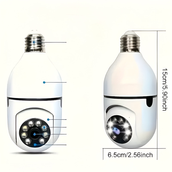 Λάμπα Κάμερα Ασφαλείας – 360°, Νυχτερινή Όραση, WiFi, Χωρίς Τρύπημα | BULBCAM