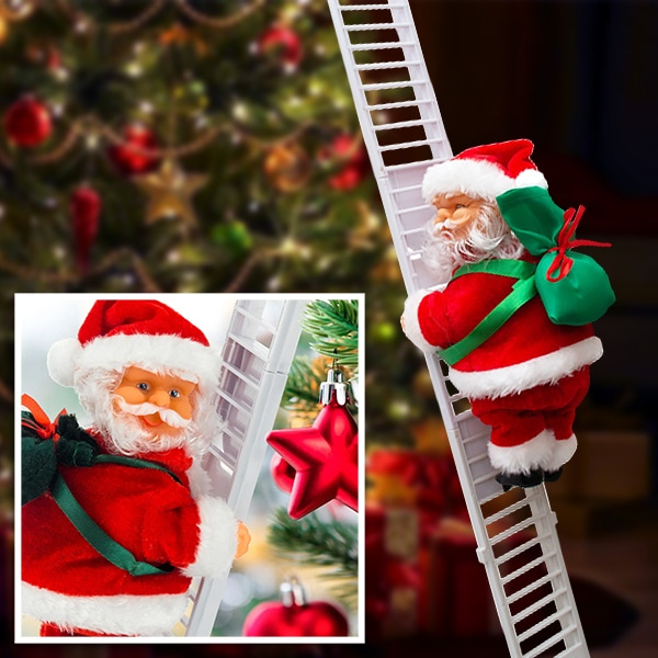 Babbo Natale che si arrampica sulla scala | LADDERSANTA