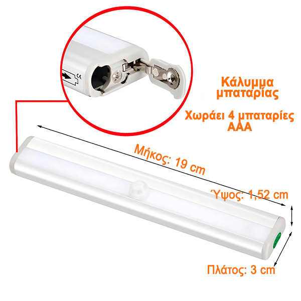 Φως LED με αισθητήρα κίνησης – αυτόματη ενεργοποίηση/απενεργοποίηση, χωρίς καλώδια | LUMICOM