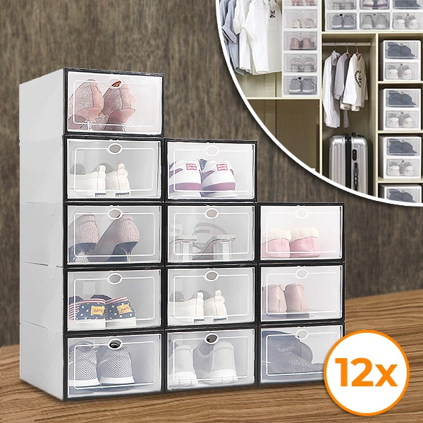 Πλαστικό κουτί αποθήκευσης παπουτσιών (12 τεμάχια) | SHOEZY