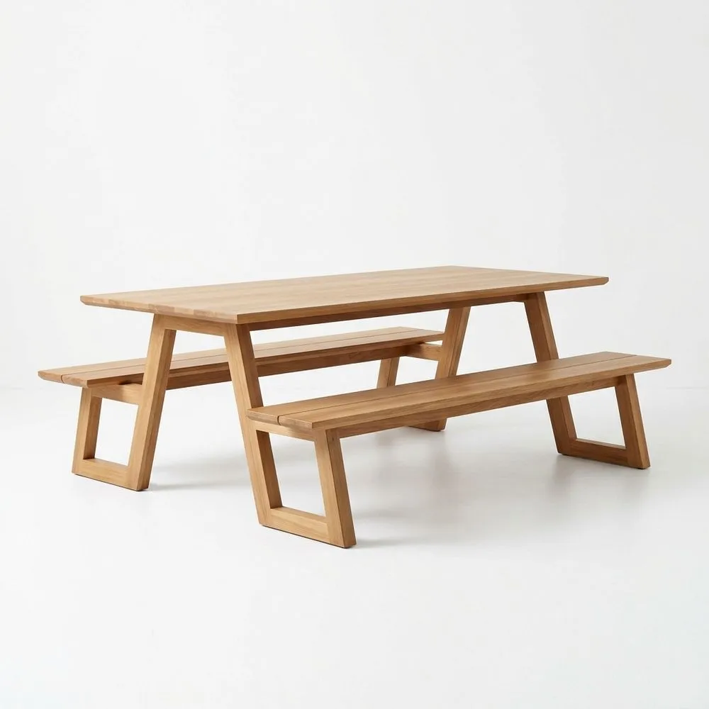 Set da picnic in legno massello di quercia