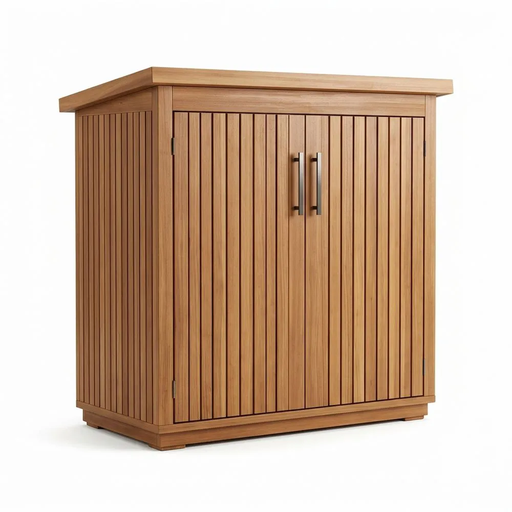 Armadio da Esterno in Legno Massello con Doppia Porta