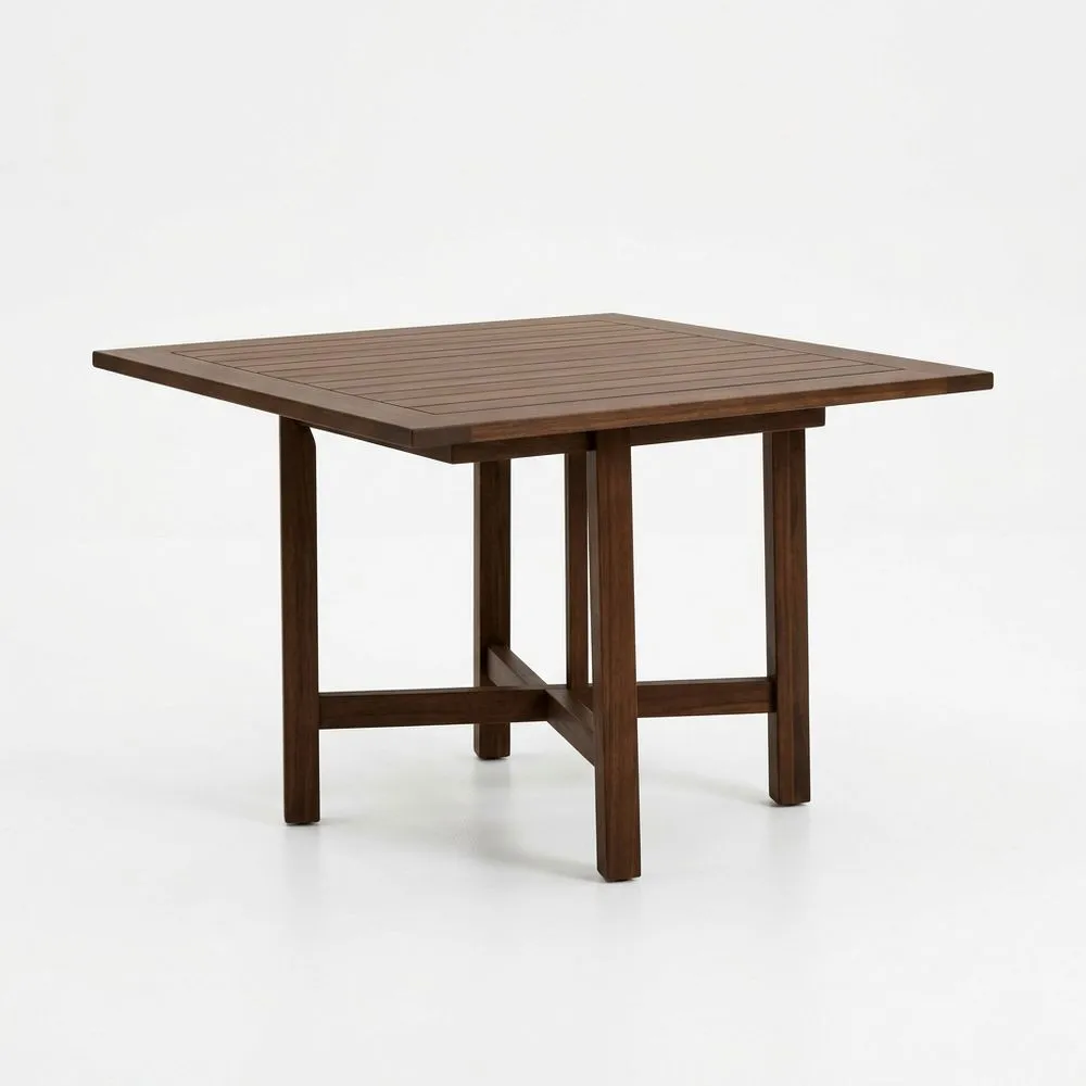 Tavolo quadrato in legno massello marrone 90 cm (Lunghezza) x 90 cm (Larghezza) x 75 cm (Altezza)