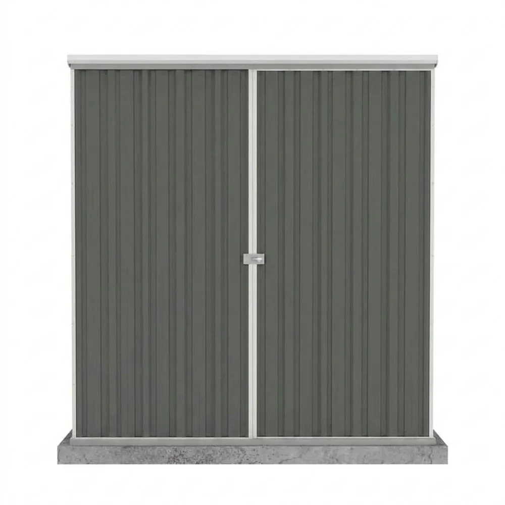 Capanno da Giardino in Lamiera D'acciaio Grigio con Doppia Porta