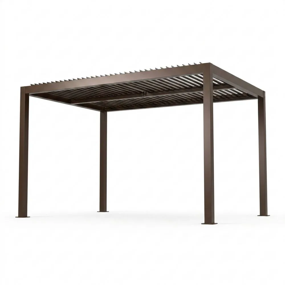 Pergola da Esterno in Alluminio Verniciato Marrone