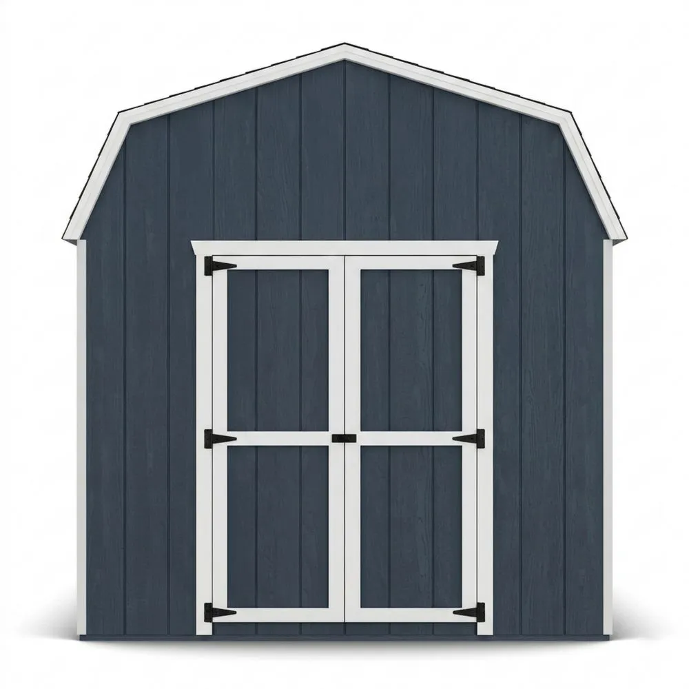 Capannone da Giardino in Legno di Abete Verniciato Blu/Bianco