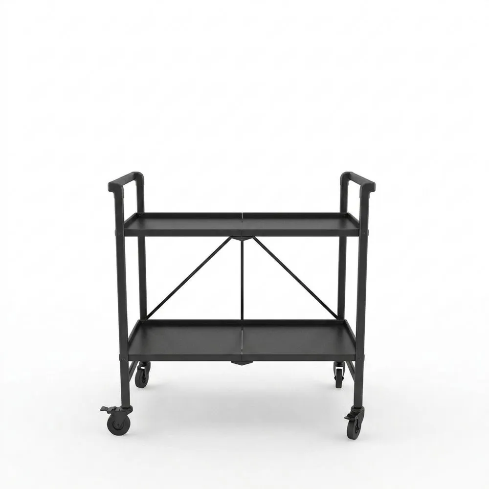 Carrello di servizio in acciaio con ruote girevoli
