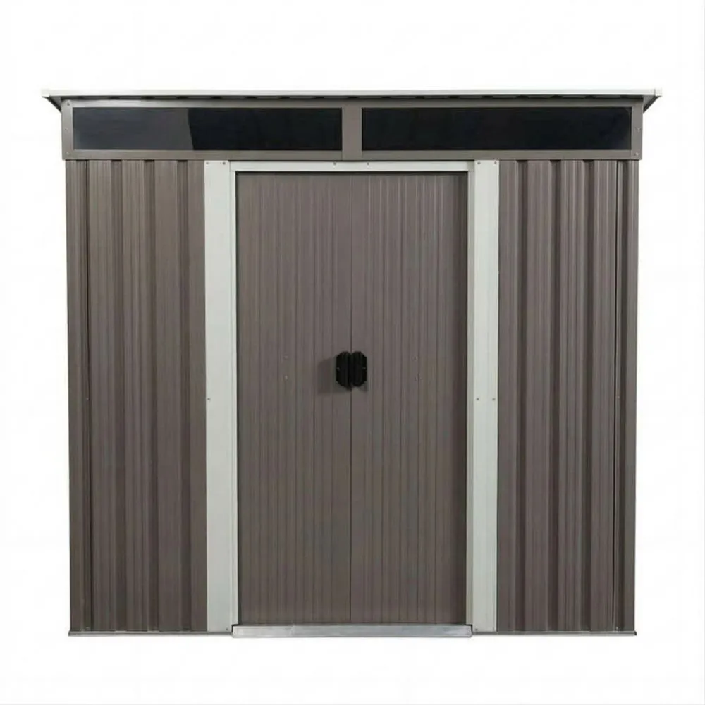 Capannone da Giardino in Acciaio Zincato Grigio 257x205x177cm