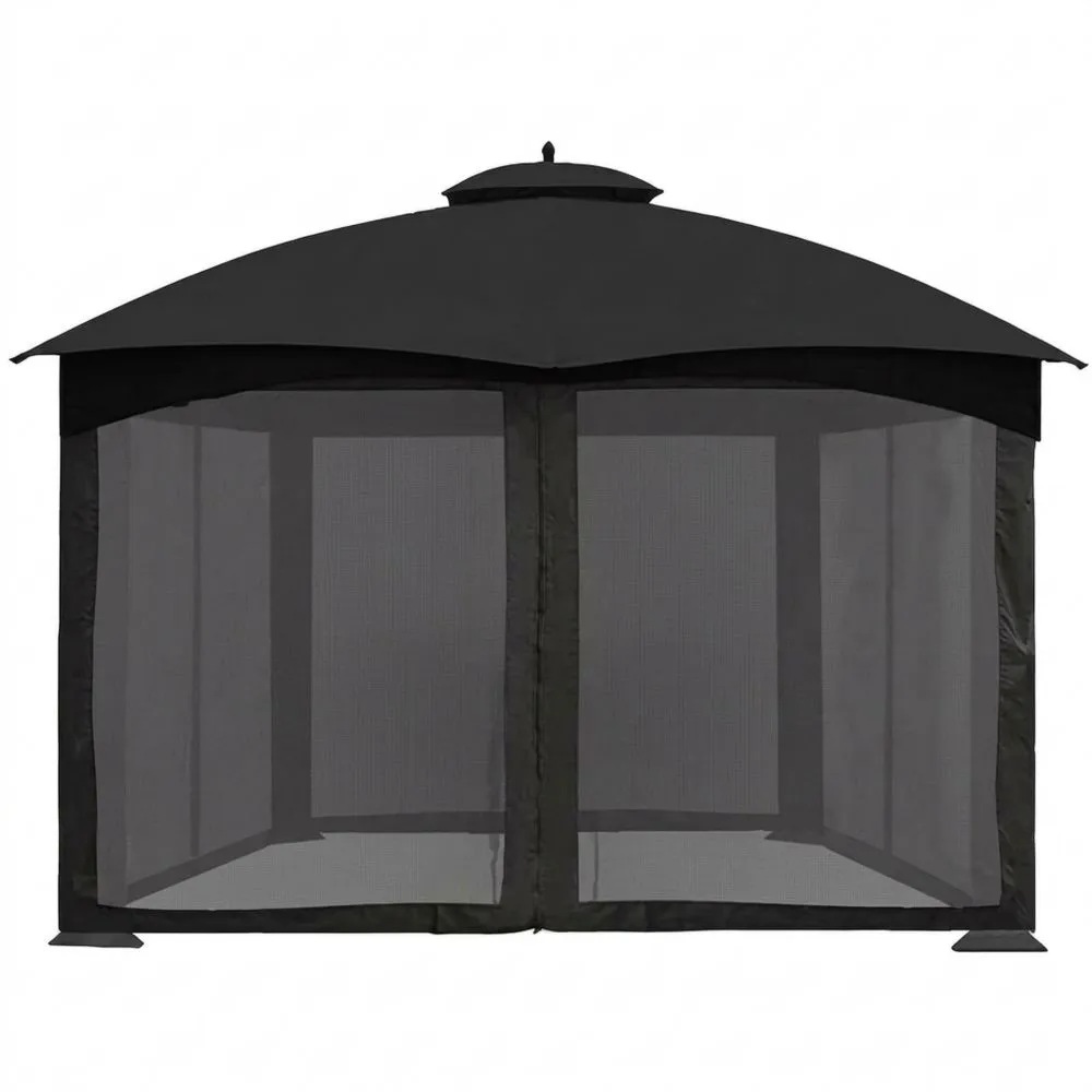 Gazebo in acciaio nero di 3x4 metri per cortile esterno