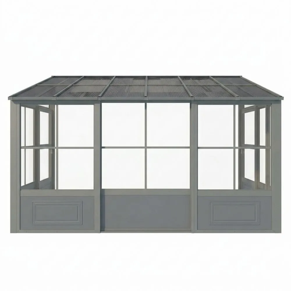 Serra in Alluminio e Vetro Temperato Grigio