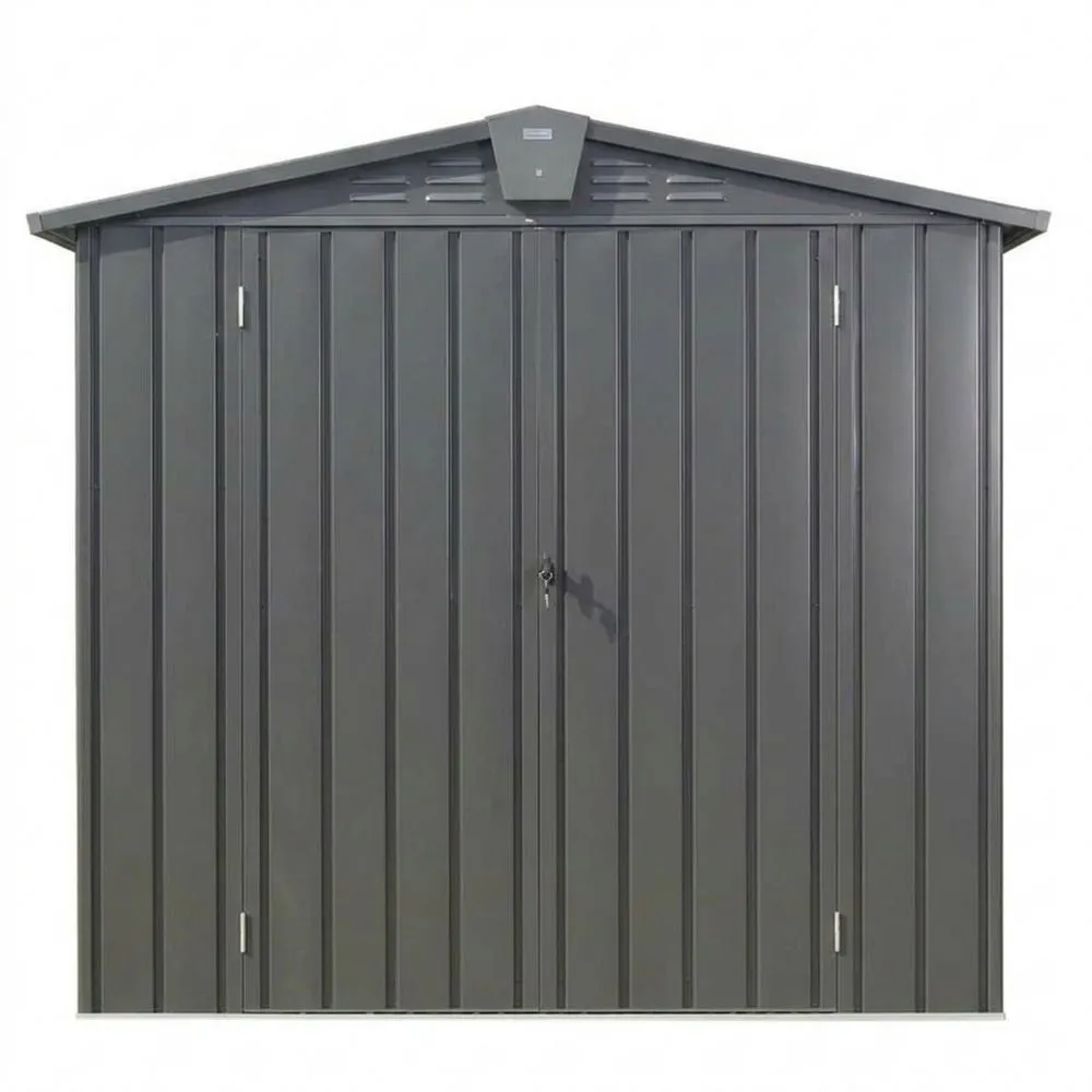 Capanno in Metallo Zincato con Doppia Porta, Grigio