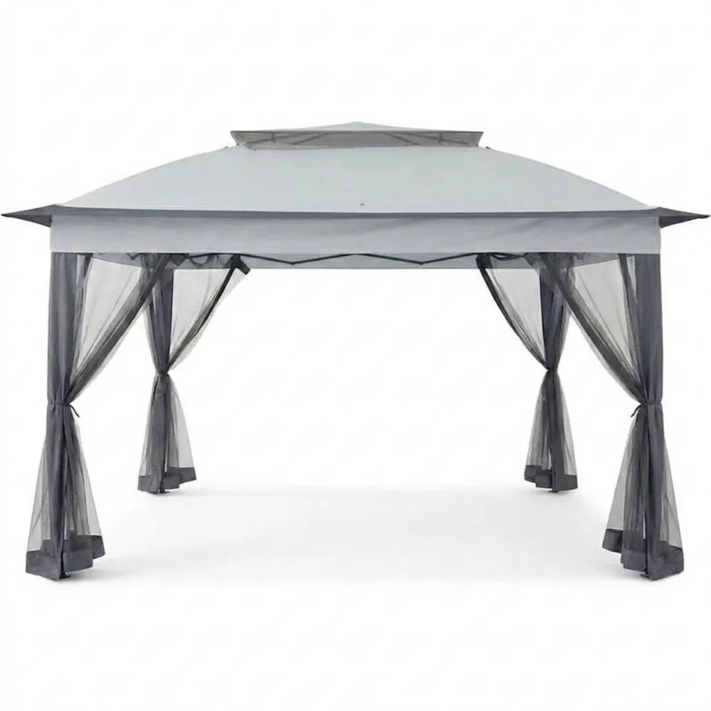 Gazebo rettangolare 3x4m in acciaio con zanzariera